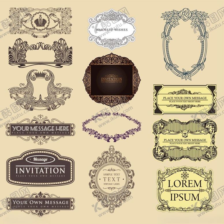 编号：40755204041613302758【酷图网】源文件下载-复古精美装饰性边框集合