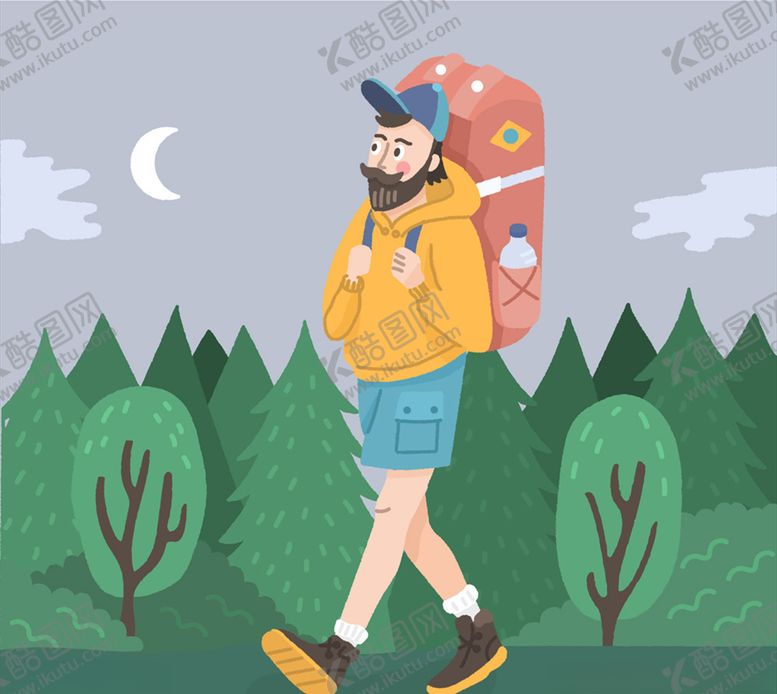 编号：89411109260231221580【酷图网】源文件下载-创意背包旅行男子