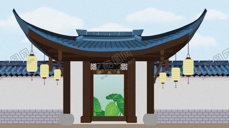 编号：73140607060158579196【酷图网】源文件下载-中国风建筑插画