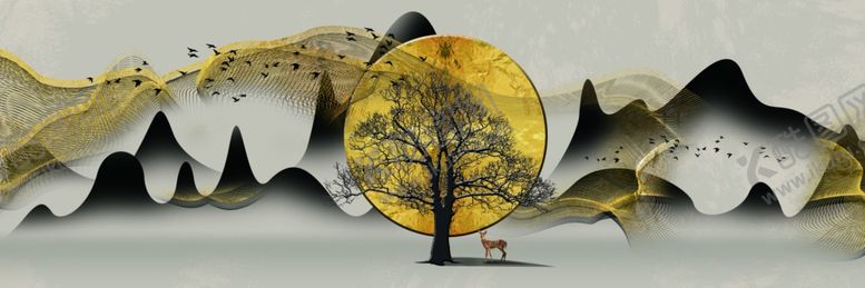 编号：35219610180437134340【酷图网】源文件下载-创意国潮装饰画图片