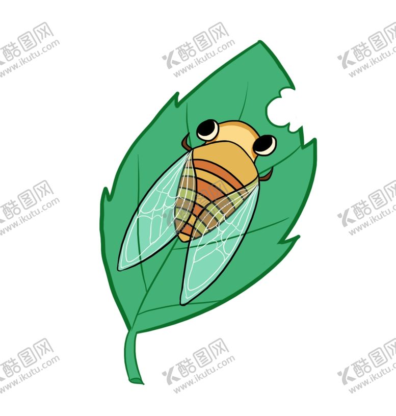 编号：14611609152201286156【酷图网】源文件下载-知了卡通夏日昆虫元素素材