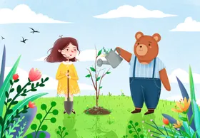 植树节种藤蔓播种土壤