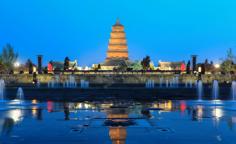 编号：73213404051453469338【酷图网】源文件下载-大雁塔广场夜景