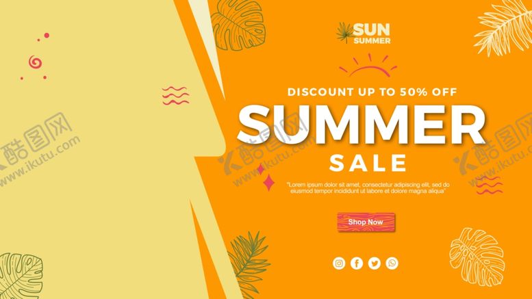 编号：11770810281716448379【酷图网】源文件下载-夏日促销PSD模板