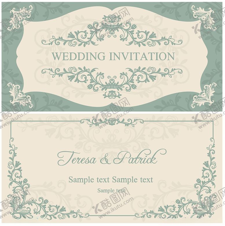 编号：47230509220320275472【酷图网】源文件下载-复古风婚礼邀请函设计