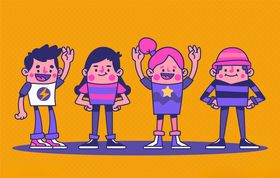 矢量卡通休闲人物