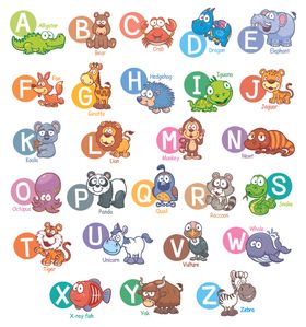 卡通动物字母