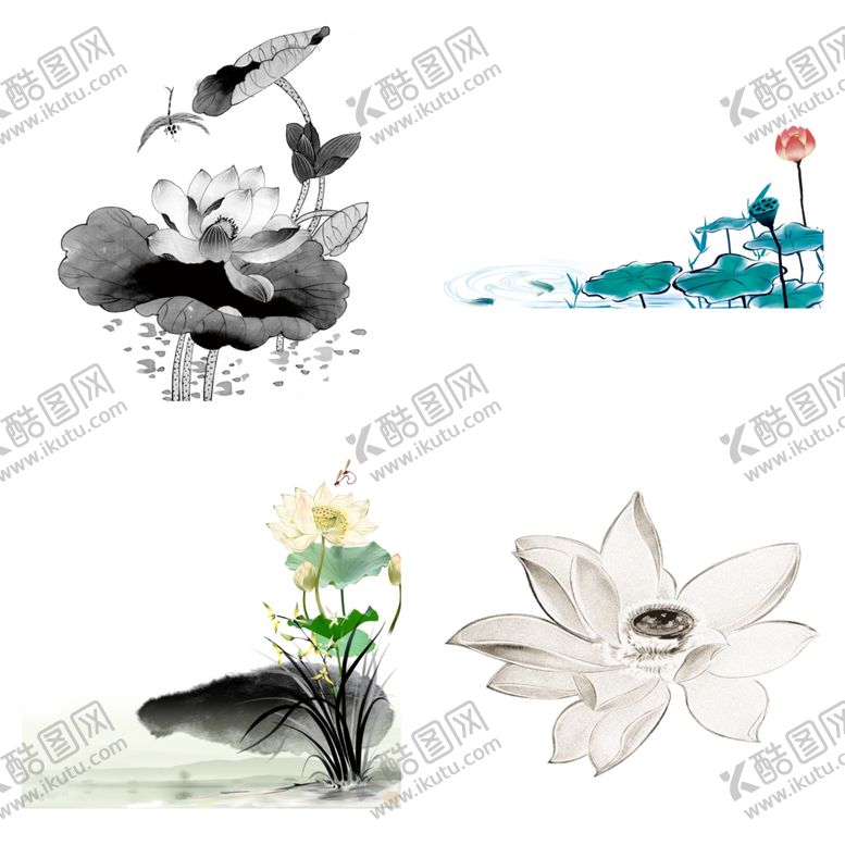 编号：55298001282352153329【酷图网】源文件下载-水墨荷花