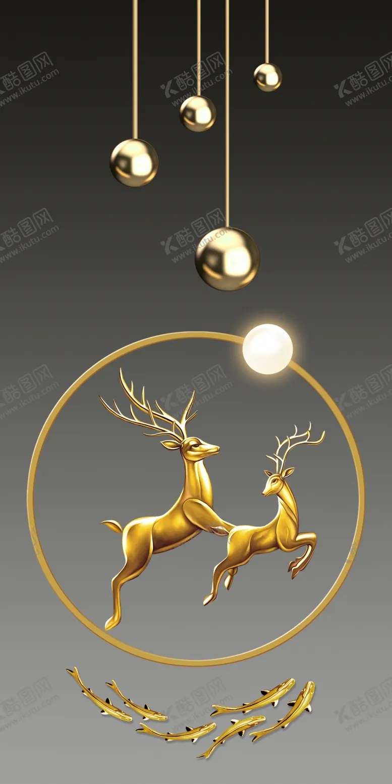 编号：61436112082038198018【酷图网】源文件下载-麋鹿玄关