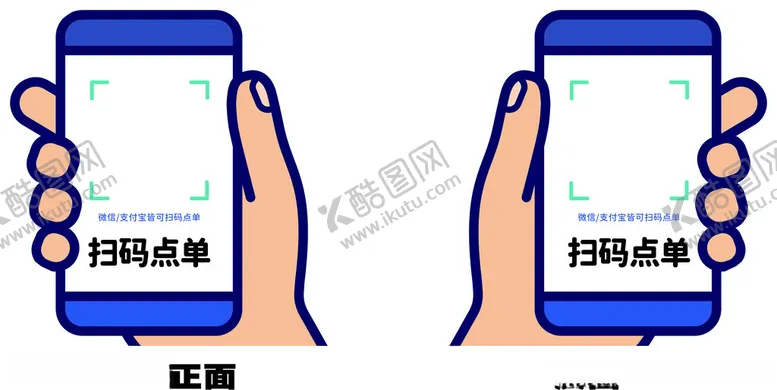 编号：89328312091246456841【酷图网】源文件下载-扫码点餐正反面板子