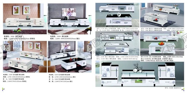 编号：93917309101046407546【酷图网】源文件下载-茶几电视柜