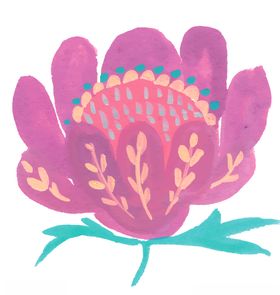 手绘花草白色卉女装