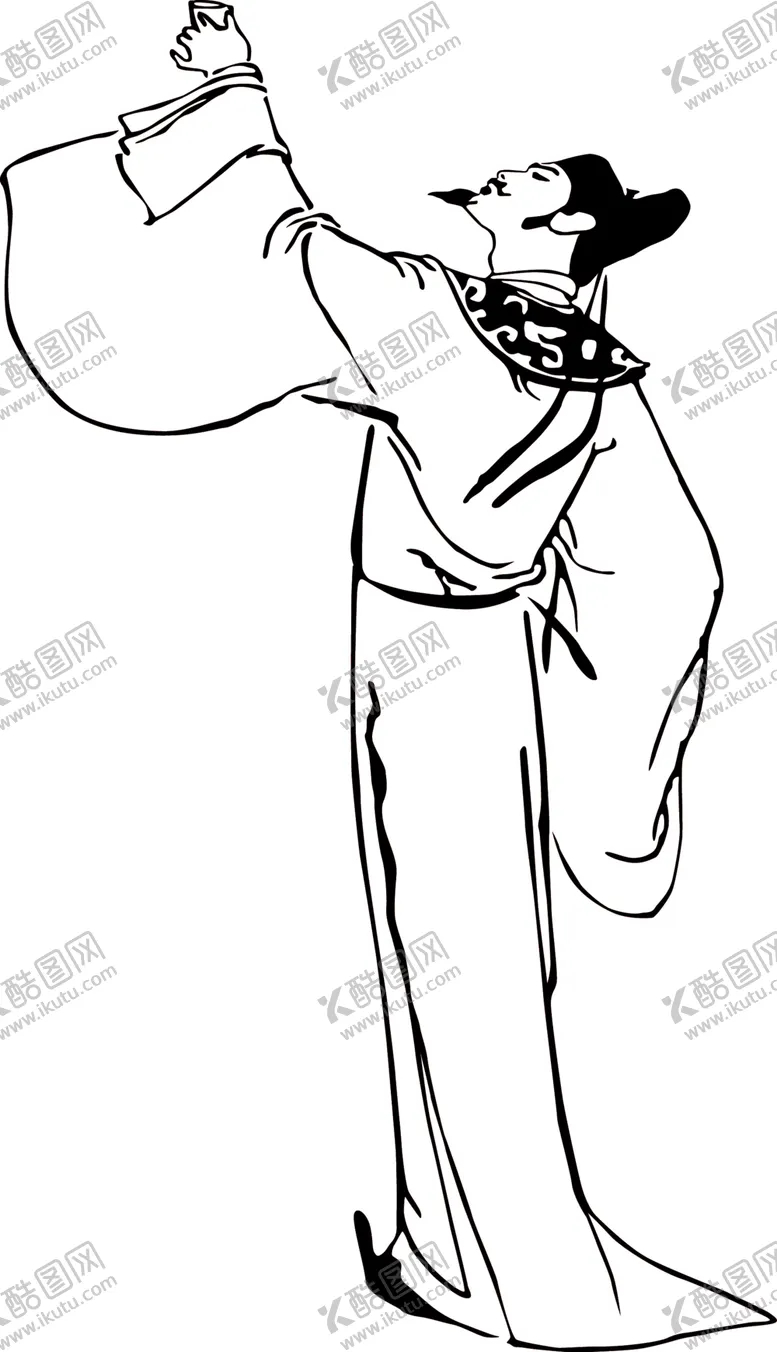 编号：46923505121254121224【酷图网】源文件下载-黑白古人举杯喝酒