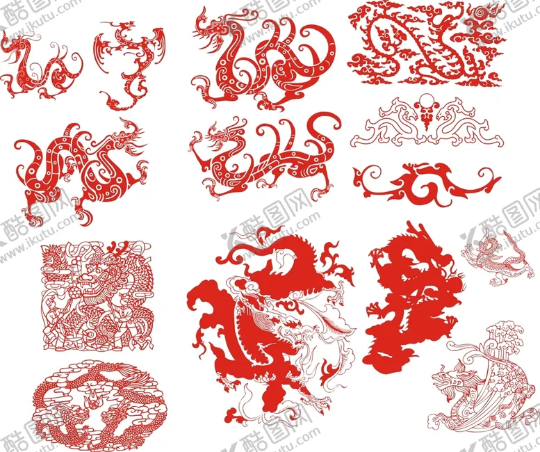 编号：29748010091356413410【酷图网】源文件下载-龙案剪纸