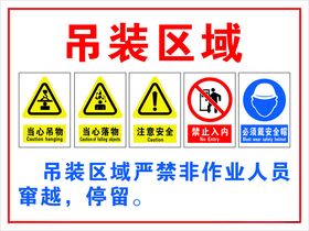 吊装区域安全警示标识