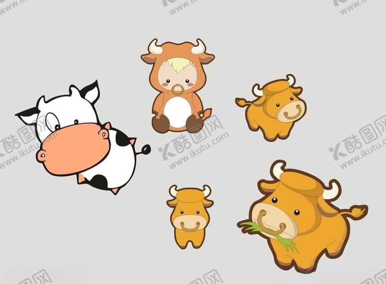 编号：87533010100845093993【酷图网】源文件下载-卡通小牛