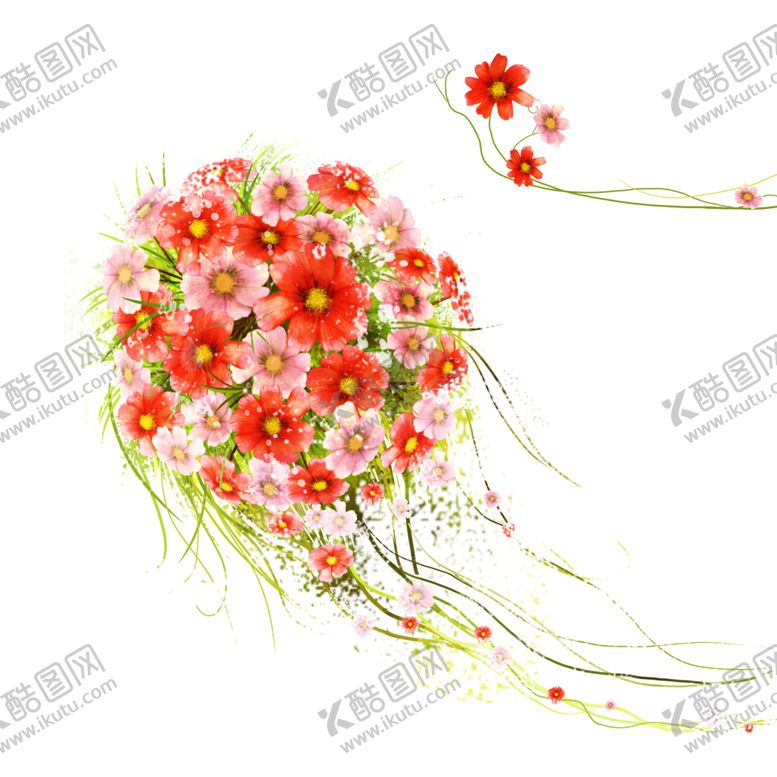 编号：55136512130242081092【酷图网】源文件下载-粉红花朵花球挂画装饰画