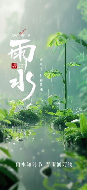 雨水节气海报下春天地产二十四
