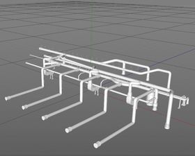 C4D模型工厂器械设备