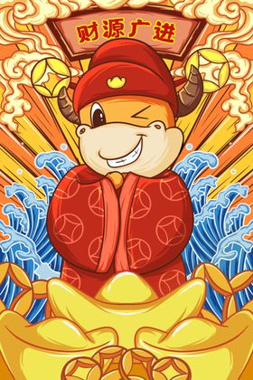 新年元旦牛年吉祥春节海报