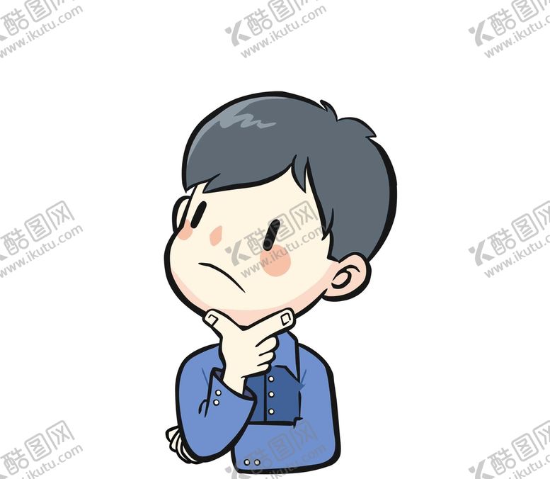编号：78504610081347421582【酷图网】源文件下载-思考手绘思考男孩