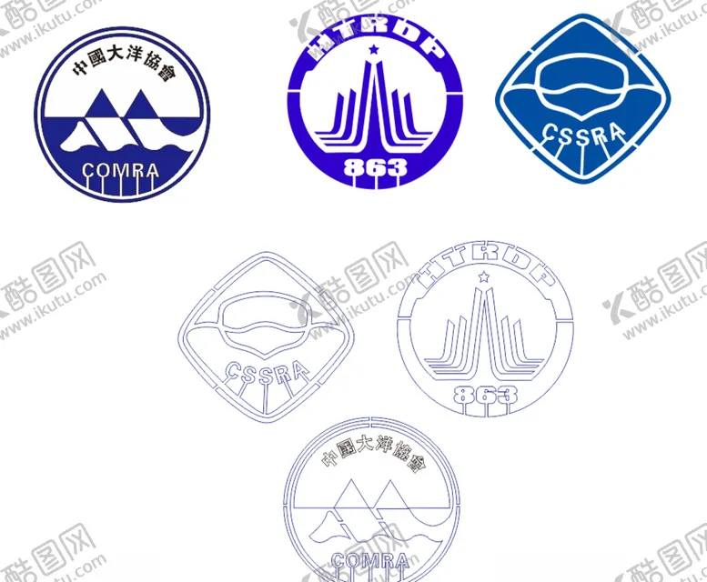 编号：99151306291144119756【酷图网】源文件下载-蛟龙号标贴雕刻路径