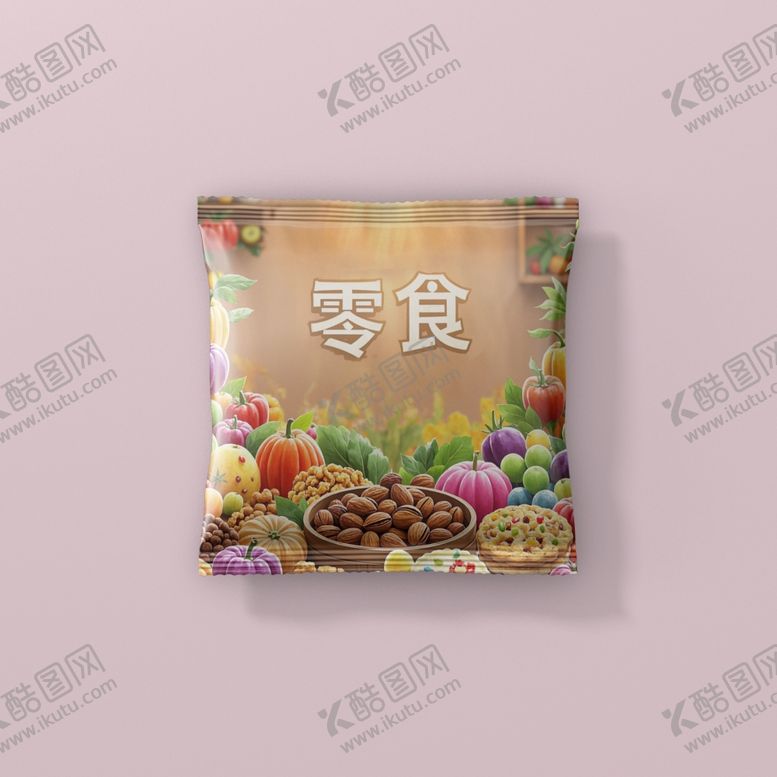 编号：72825802260006378064【酷图网】源文件下载-零食包装袋样机