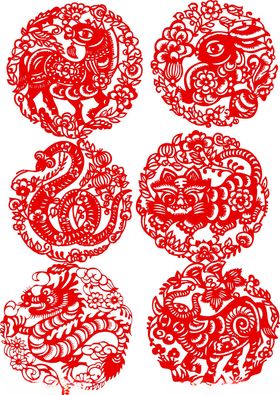 中式传统剪纸图案集合