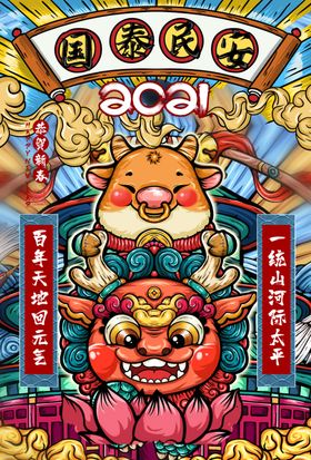 元旦新年快乐海报2021牛年