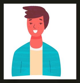 手绘男人男孩卡通动画卡通