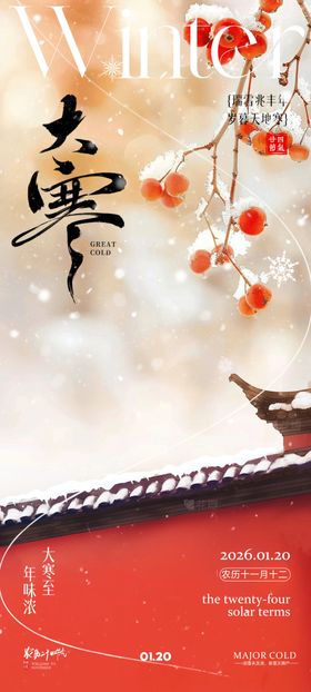大寒中国风节气海报