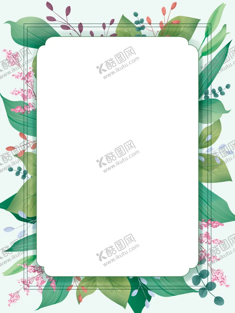 编号：44174106171543522109【酷图网】源文件下载-清新绿植边框