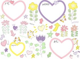 可爱心形装饰图案素材