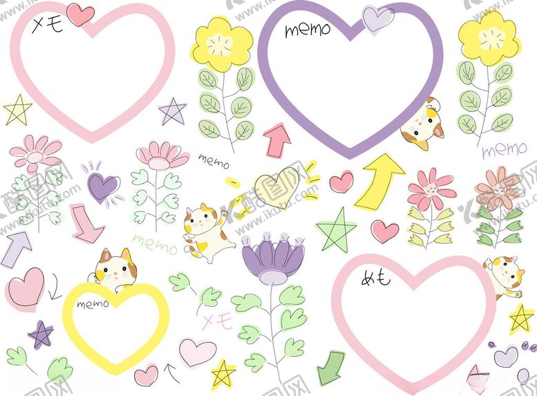 编号：67742111021545311605【酷图网】源文件下载-可爱心形装饰图案素材