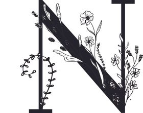 手绘花纹字母