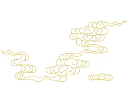 祥云复古写意山水中国风展板小物品