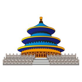 手绘古建筑