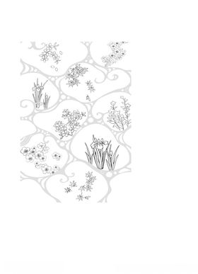 日本线描植物花卉矢量素材