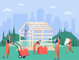 工人职业安全帽建筑施
