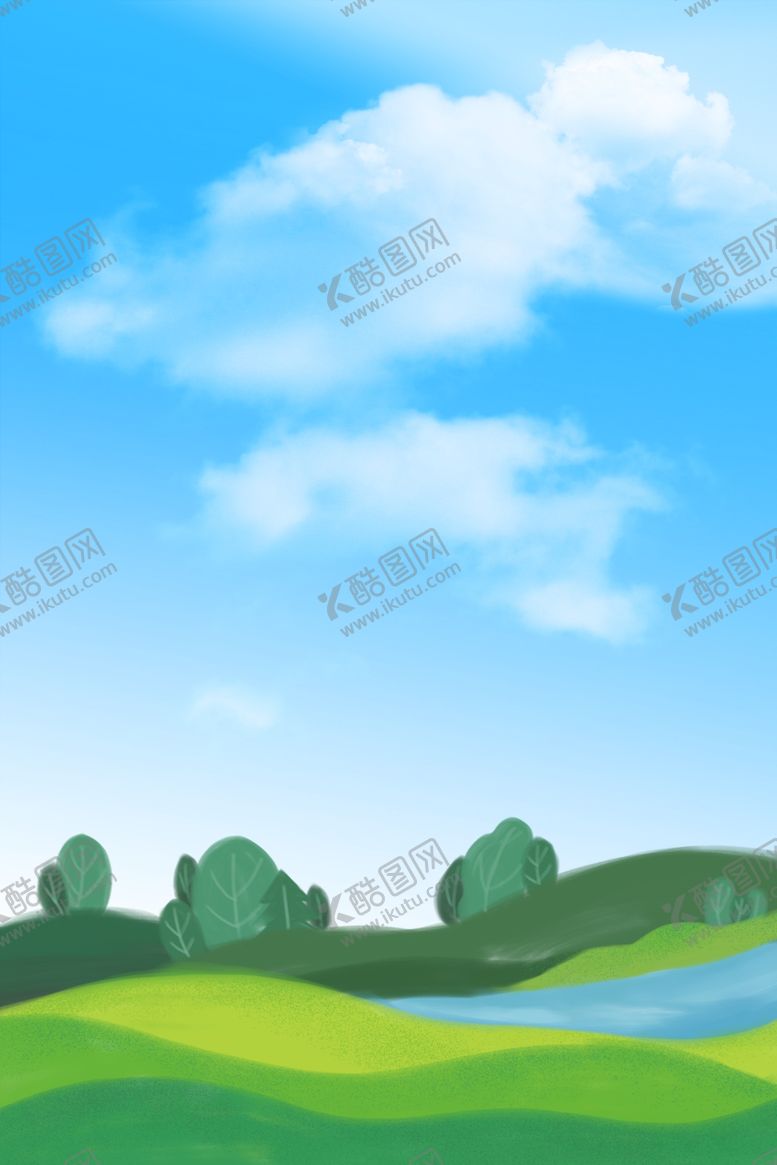 编号：11810609110913315254【酷图网】源文件下载-蓝天草地背景