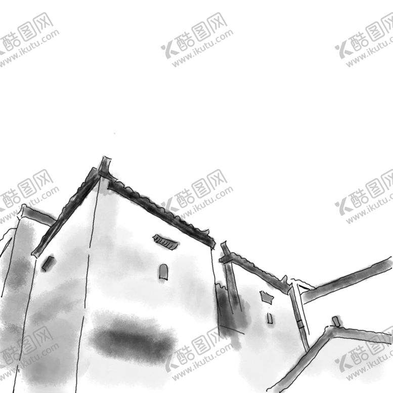 编号：34626706280649306077【酷图网】源文件下载-水墨房屋
