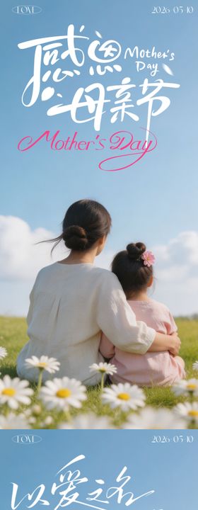 感恩母亲节简约温馨海报