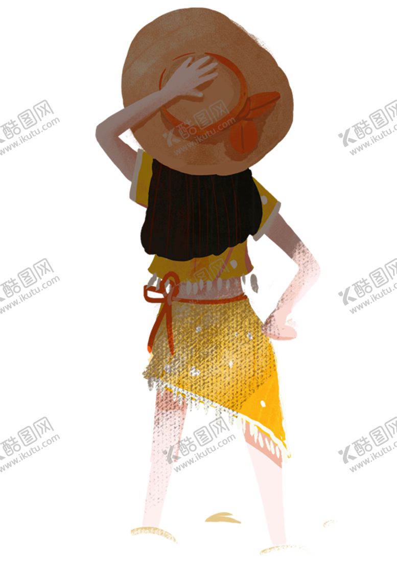 编号：57076811011123524151【酷图网】源文件下载-水彩手绘女孩