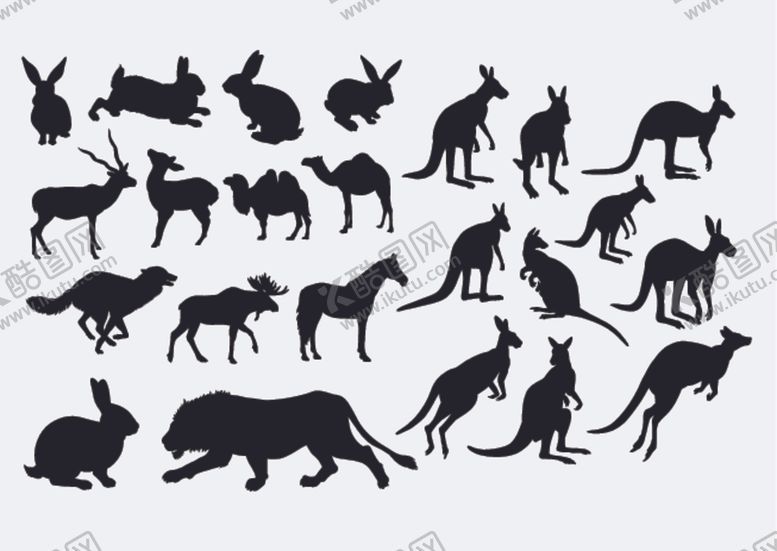 编号：96882610300100137436【酷图网】源文件下载-动物剪影