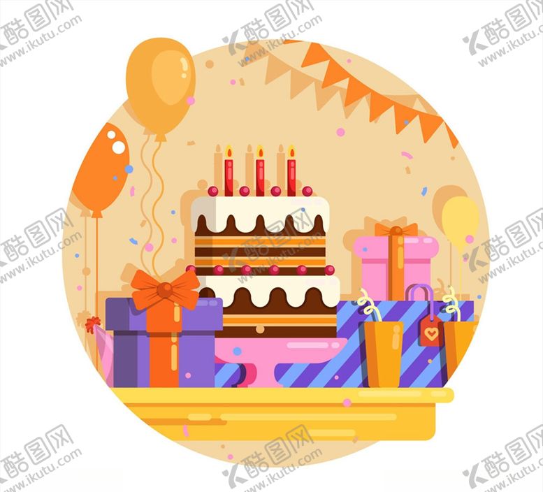 编号：64731409270739215797【酷图网】源文件下载-生日派对礼物桌