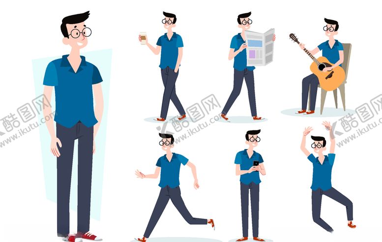 编号：28366007020841233550【酷图网】源文件下载-人物不同动作