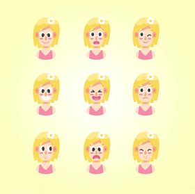 可爱金发女孩表情集合