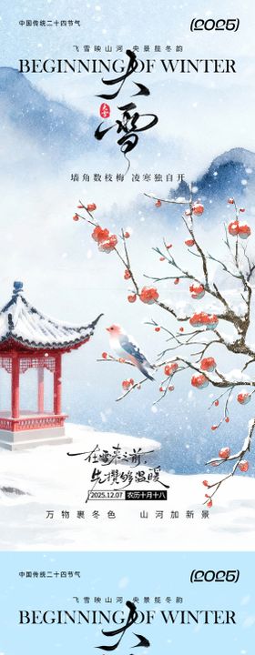 大雪节气通用海报