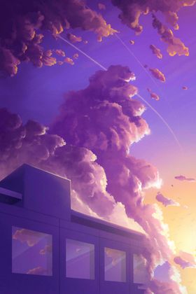 小清新简约创意海报图片天空插画治愈系山水