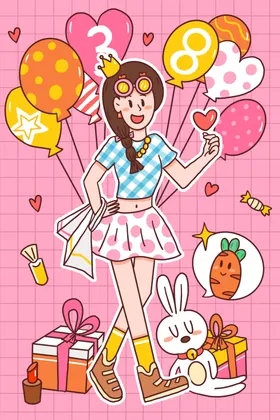 女神节妇折扣插画妇促销